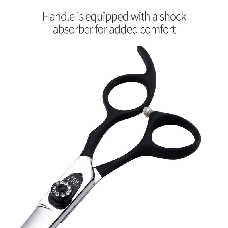 Fenice Peak 8.0'' Dog Straight Scissors For Grooming Pet Hair Cutting Shears 440C Stainless Steel Black Non-Slip Handle Sharp Blades Professional Pet Trimming Scissors for Cats Straight Shear 8.0'' - PawsPlanet Australia