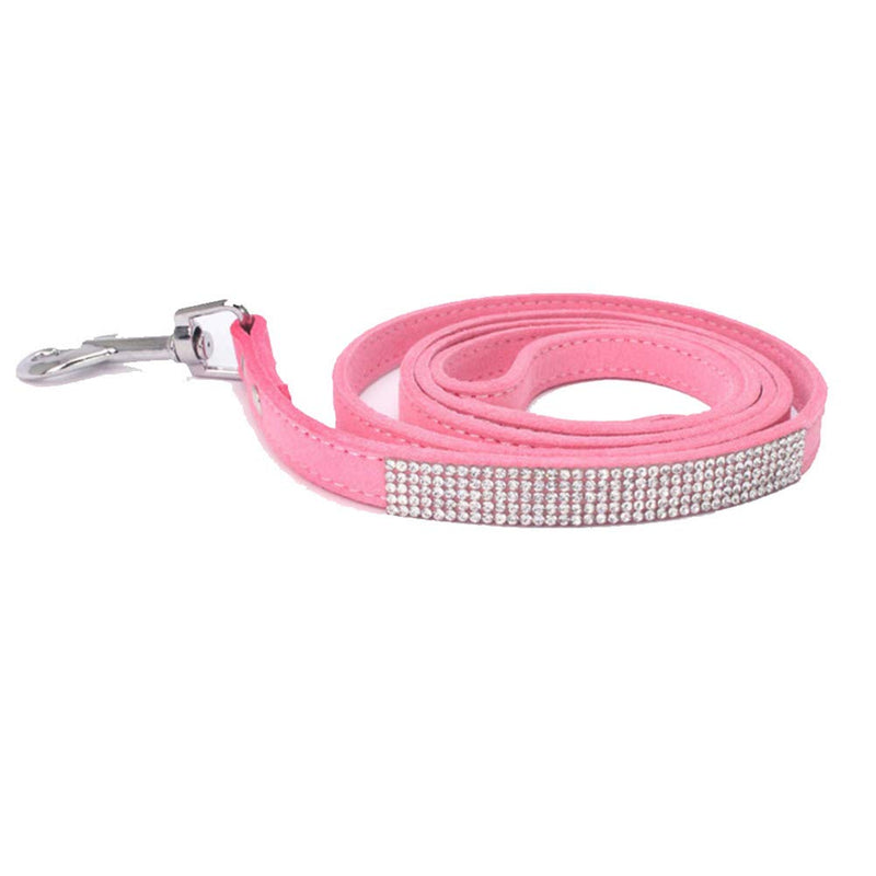 ETOPARS Rhinestone Dog Collar Leashes, Crystal Diamond Cat Dog Collar Leash Set, Cute Dazzling Dog Rhinestone Collar, Dog Collar Harness for Small & Medium Dogs Pink-1