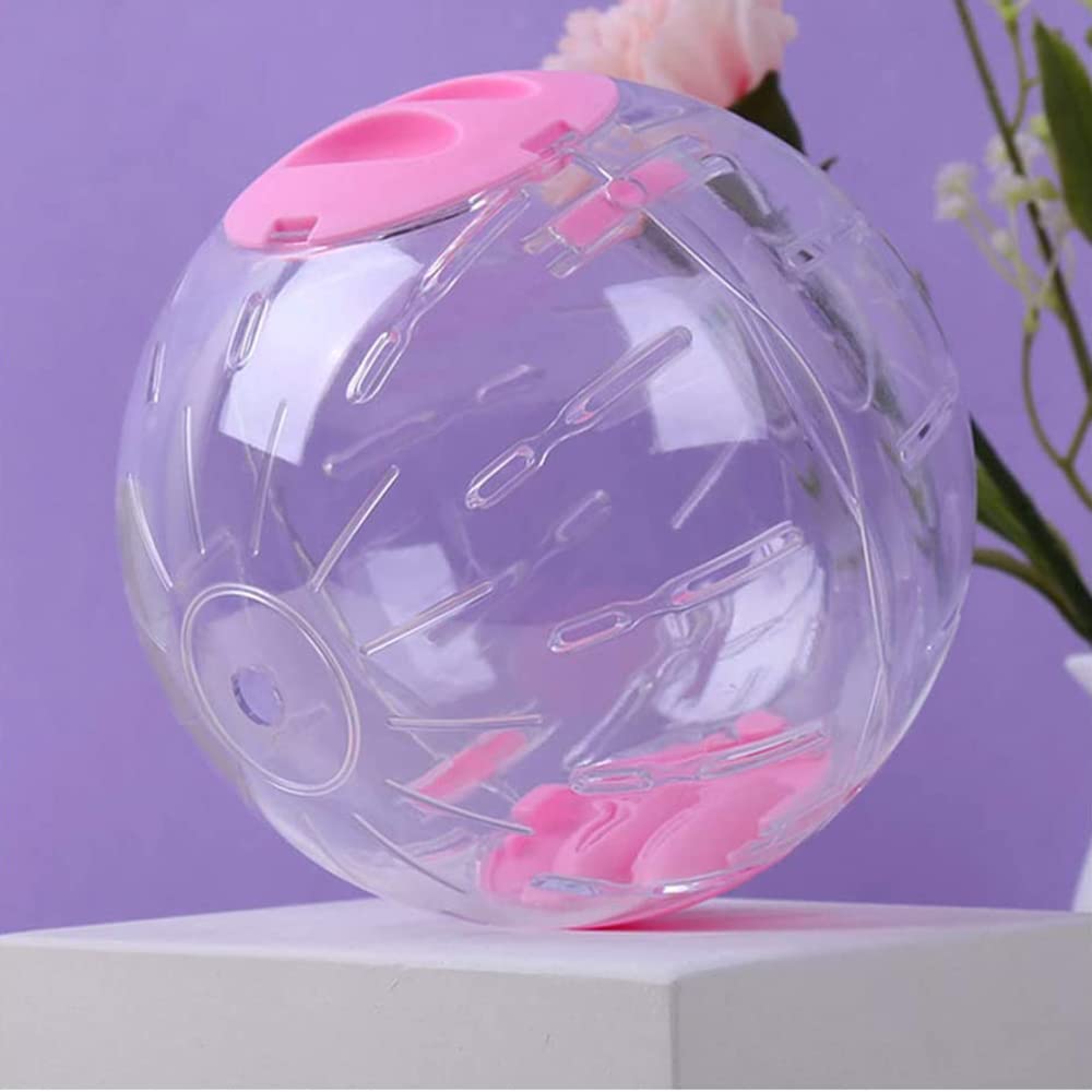 Hamster Ball Clear Plastic Sport Ball for Hamster Running Exercise Ball with Stand Small Pet Rodent Guinea Pig Mice Gerbil Jogging Ball Toy (16cm/6.3inch, Pink) 16cm/6.3inch