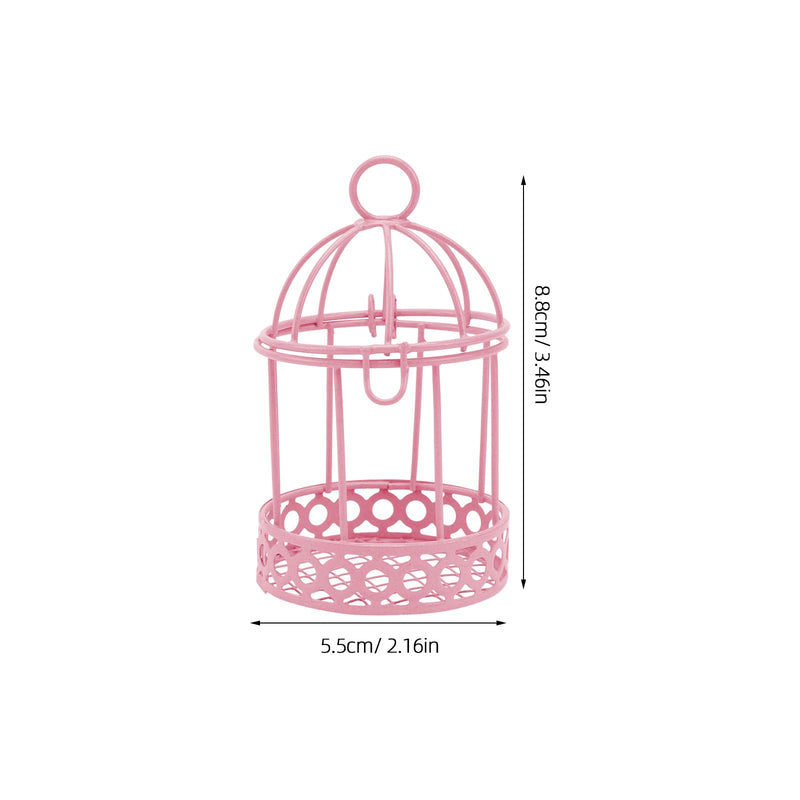 Metal Wall Hanging Bird Cage Mini Desktop Storage Decor Hollow Iron Bird Cage Organizer Home Office Desktop Decor 3pcs Tealight Holder - PawsPlanet Australia