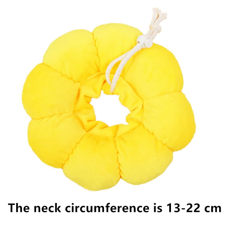 Adjustable Cat Recovery Collar Cat Elizabethan Collar Pet Cone Collar Cat Cone Collar for Anti-Bite Lick, Kittens and Puppies Wound Healing (S Sun Flower) sun flower rainbow sun flower 22.6*8.6*4 - PawsPlanet Australia