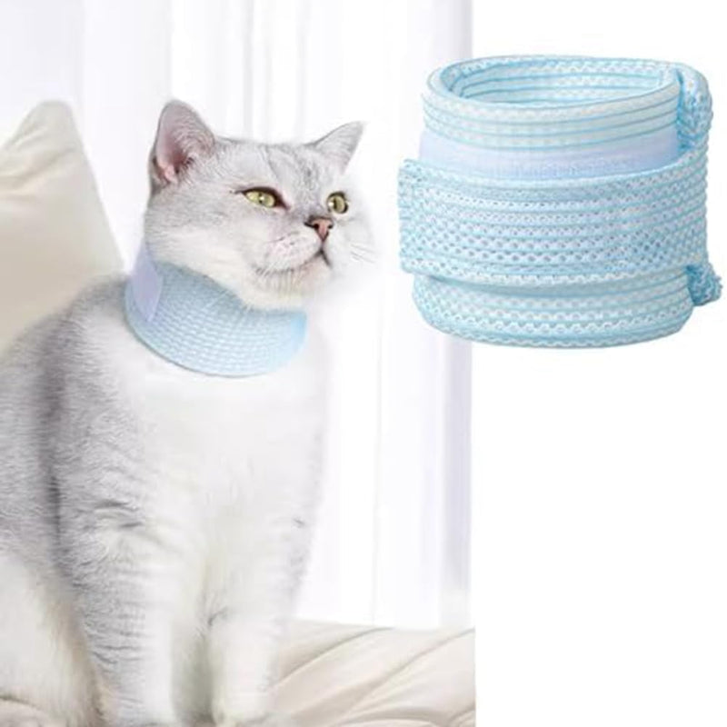 Neck brace cover for cats - Breathable and adjustable neck collar for postoperative recovery, scratch-resistant, lick-proof