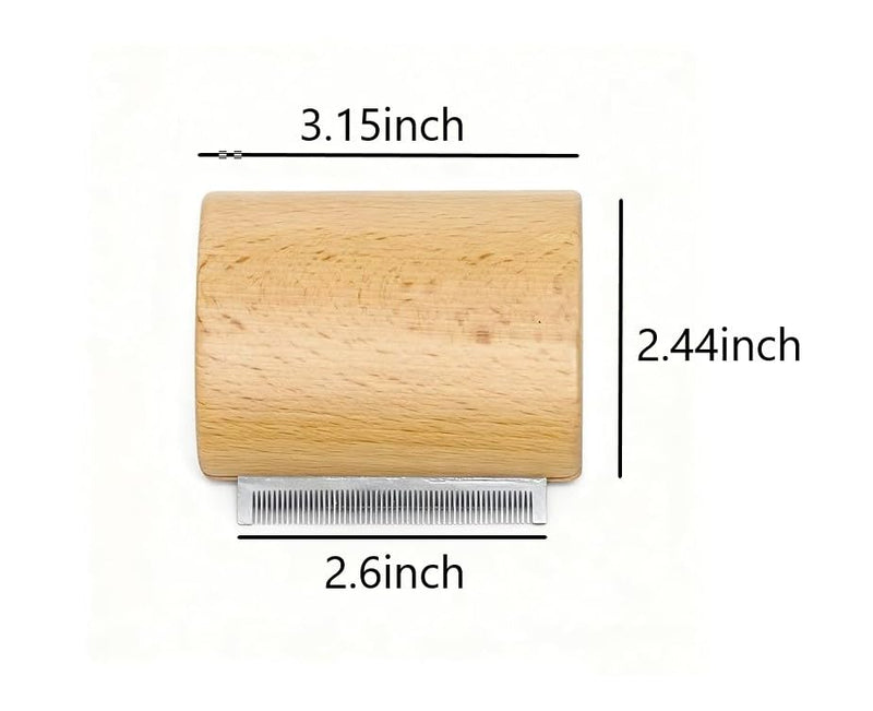 3.15in Pet Grooming Brush & Deshedding Brush for Dogs Cats- Gentle & Effective Wooden Pet Hair Removal Tool for Dogs, Cats to Reduces Shedding,Remove Undercoat