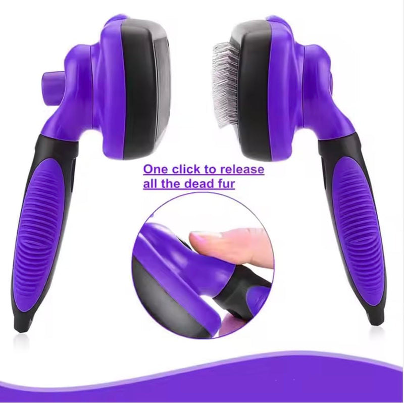 Self-Cleaning Dog & Cat Slicker Brush for Pets with Long Or Short Hair, Dog Brush for Shedding Short Hair, Cat & Dog Grooming Brush, Cat Comb, Dog Comb, Deshedding Dog Brush - Blue - PawsPlanet Australia