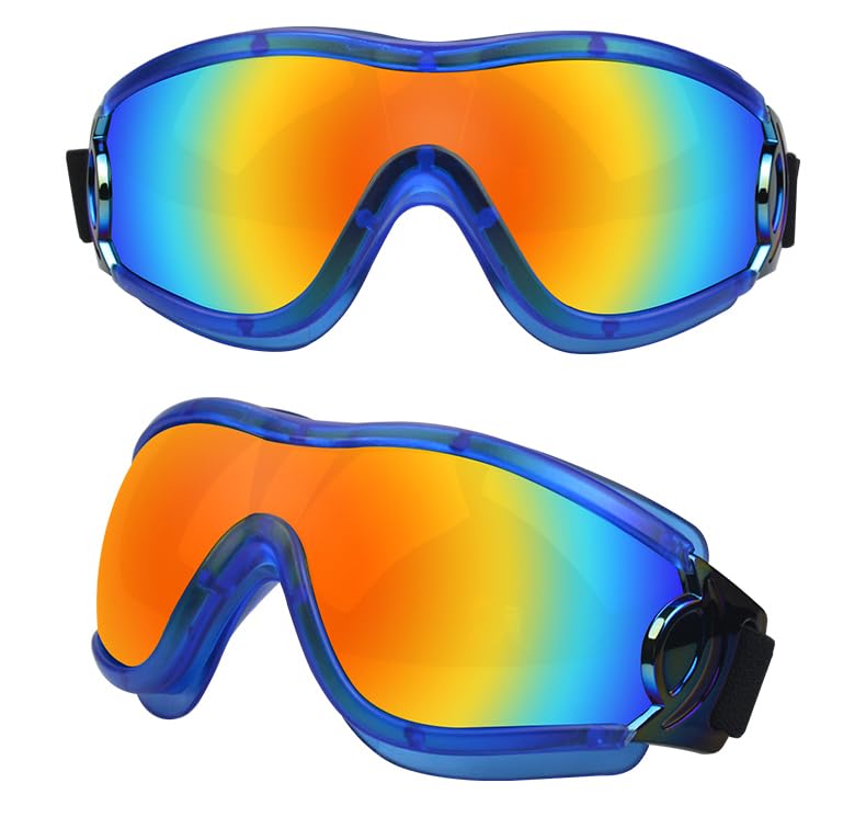 Dog Soft Cute Sunglasses,Pet Goggles,Flexible Frame,Wind Proof,Dust Proof,Eye Protection,with Adjustable Straps,Small & Medium Dogs for Outdoor Cycling,Ski,Motorcycle SP3003 (Blue/Red) Blue/Red - PawsPlanet Australia