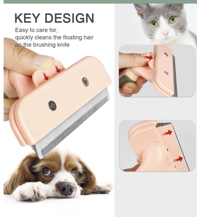 TopMed ETS Deshedding Tool For Dogs & Cats, Pet Grooming Brush For All Kind Of Pet Hair, Reduces Shedding Effectively Proven Grooming Tools for Dogs Cats and Other Animals (Small, Pink) Small - PawsPlanet Australia