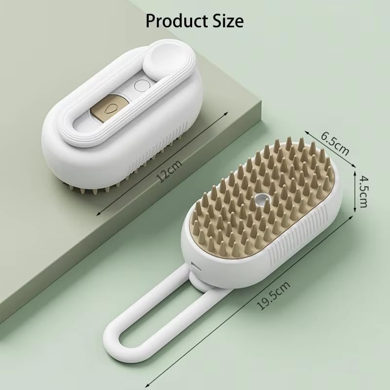 Steam Pet Grooming Brush for Dogs & Cats – Cordless Rechargeable Deshedding & Cleaning Tool, Soft-Bristle Steam Brush for Sensitive Skin, Removes Loose Hair & Dirt - PawsPlanet Australia
