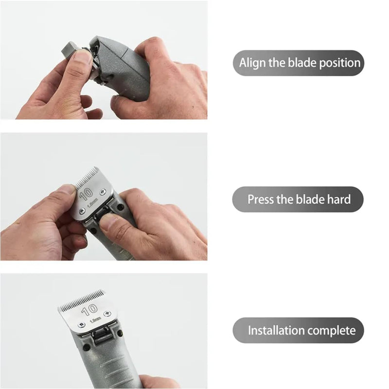 10# Clipper Blades Pet Grooming Clipper Replacement Blades - 1/16"(1.5mm) Cut Length, Compatible with Andis, Oster A5, Wahl KM-10 Series Clippers, Made of Carbon Steel Blade & Stainless Steel Blade 10# - PawsPlanet Australia