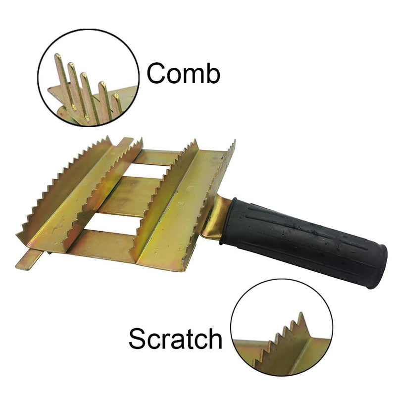 Livestock Shedding Comb Cattle Grooming Combs Metal Livestock Brush Tools Cow Cattle Brush Bull Hair Brush Grooming for Horse, Cattle,Sheep (Gold), 7.87 X 5.5 - PawsPlanet Australia