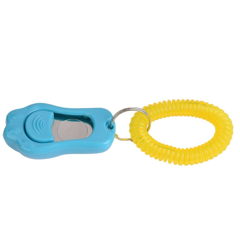 Adjustable 3 Gears Pet Dog Training Clicker Paw Shaped Pet Training Clicker Durable Lightweight with Wrist Strap for Cats Birds (Blue) Blue - PawsPlanet Australia