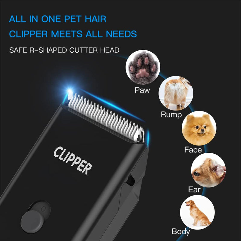 Professional Cat Grooming Clippers for Matted Hair, Low Noise Cat Dog Grooming Kit Rechargeable Pet Clippers Trimmer for Dogs,Puppy,Cats,Rabbit, Black Standard Set - PawsPlanet Australia
