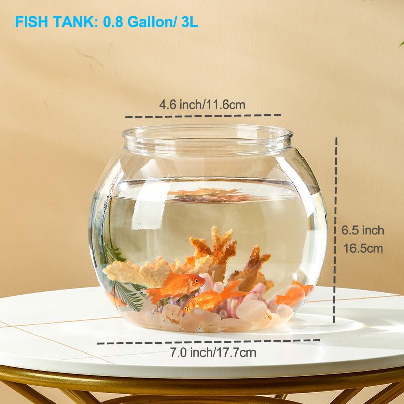 0.8 Gallon Plastic Aquarium Betta Fish Tank, Small Fish Tank Starter Kits, Mini Fish Bowls - PawsPlanet Australia