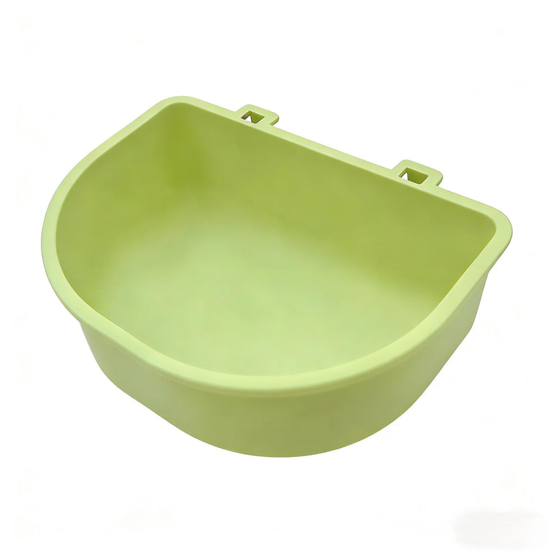 2 Pack Pet Carrier Feeder Clip-On Wire Cage Bowl Bird Feeding Dish Hanging Cups Cats Rabbits Hamsters Dogs Guinea Pigs Ferrets & Chinchillas | Fits Wire-Door Crates Carriers Habitats Hutches white + green