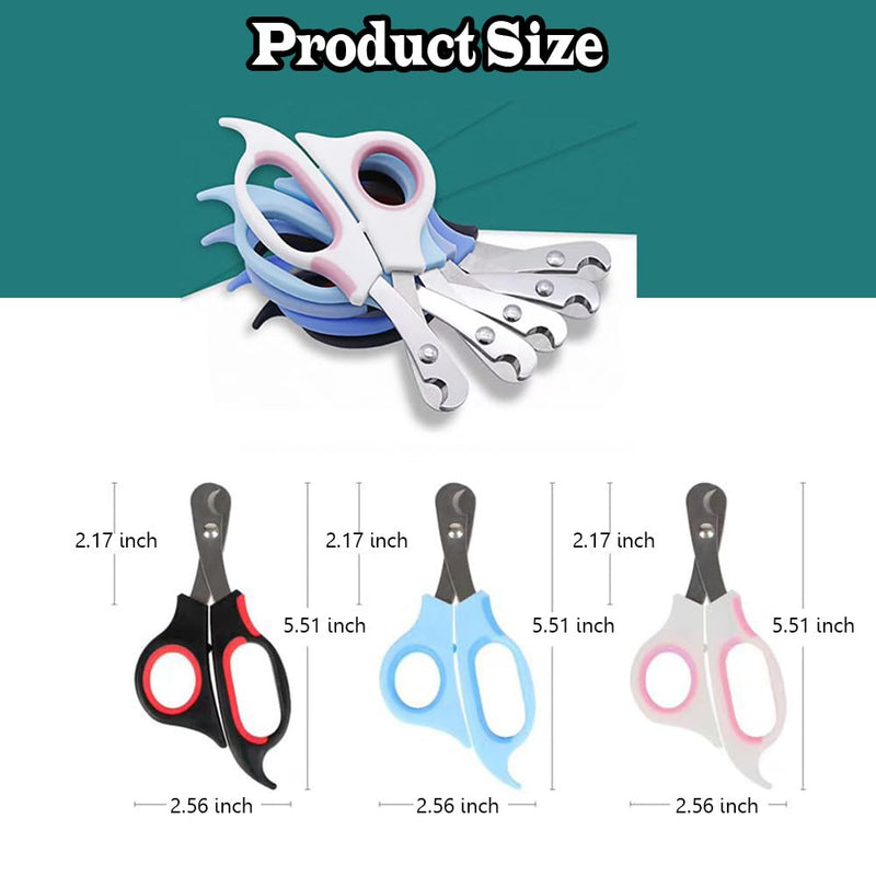 Pet Nail Clippers, Stainless Steel Cat Nail Cutter with Non-Slip Handle Dog Claw Trimmers,Suitable for Small Pet Breeds Such As Puppies, Cats and Rabbits (White) White