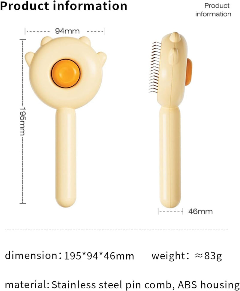 Pet Grooming Brush - Cat & Dog Fur Remover, Massage Brush for Long & Short Hair Pets, Removes Loose Fur & Hair (Green) Green - PawsPlanet Australia