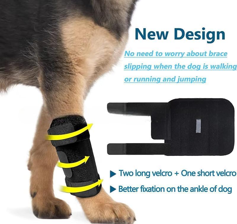 Dog Leg Brace Front Wrist or Carpal Support for Canine Dogs, Brace Compression Wraps with Metal Splints, Prevents Ankle Injuries&Sprains, Helps with Loss of Stability Caused by Arthritis S/M - PawsPlanet Australia