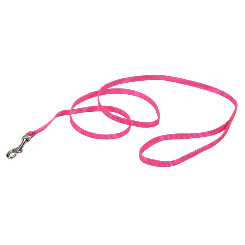 Coastal Pet Single-Ply Dog Leash - Leashes for Puppies & Dogs - Fade-Resistant Dog Leash - Features a Bolt Snap - Pet Supplies for Dogs - Neon Pink, 3/8" x 6' 3/8" x 6' (Pack of 1)