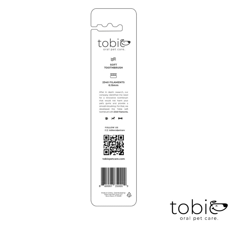 Toothbrush for Dogs with 2340 Filaments - Adult & Puppy Toothbrush - Gentle Doggy Toothbrush with Soft Bristles - Soft Dog Toothbrush for Dog Dental Care - in Black - PawsPlanet Australia