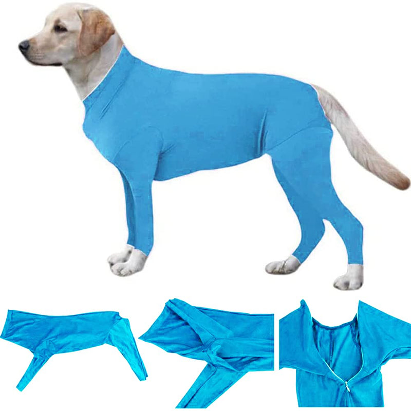 Surgical Recovery Suit for Dogs, Dog Anti-Licking Elastic Tights Bodysuit, Preventing Full Body for Shedding, Allergy, Wound Protection, E Collar Alternative (XXL, Blue) XXL - PawsPlanet Australia