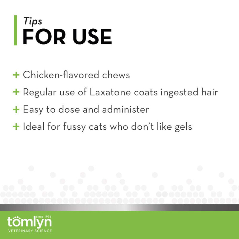 Tomlyn Laxatone Chicken-Flavor Hairball Remedy Chews for Cats and Kittens, 2-Pack