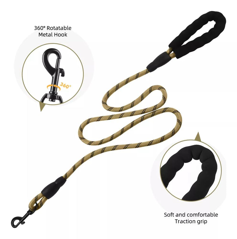 Dog Harness No Pull Adjustable Reflective,for Medium and Large Small Dog with Leash 59.06in (Khaki, XL) Khaki - PawsPlanet Australia