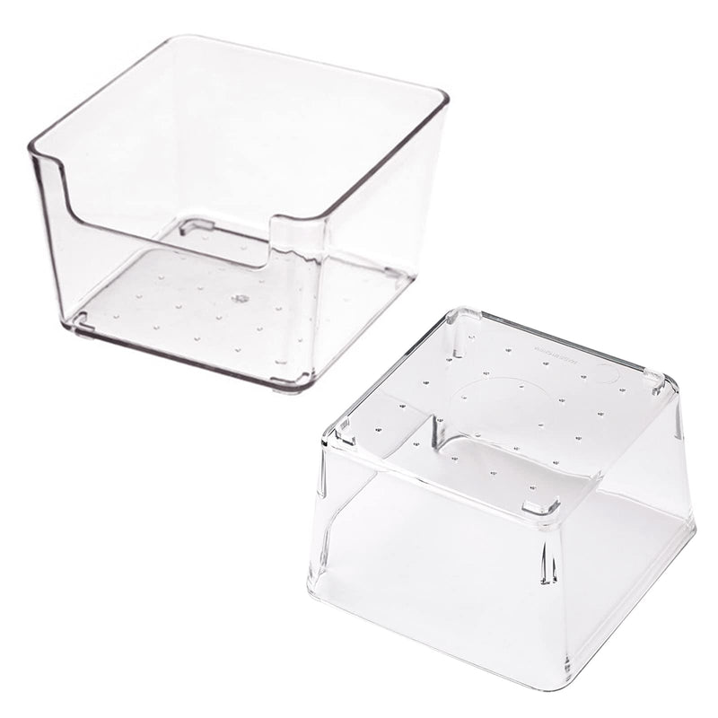 2 Pack Transparent Hermit Crab Water Tank with Climbing Ramp, Hermit Crab Aquarium Tank Cage Salt Water Pool Accessories, Hermit Crab Habitat for Small or Medium Hermit Crab Habitat - PawsPlanet Australia
