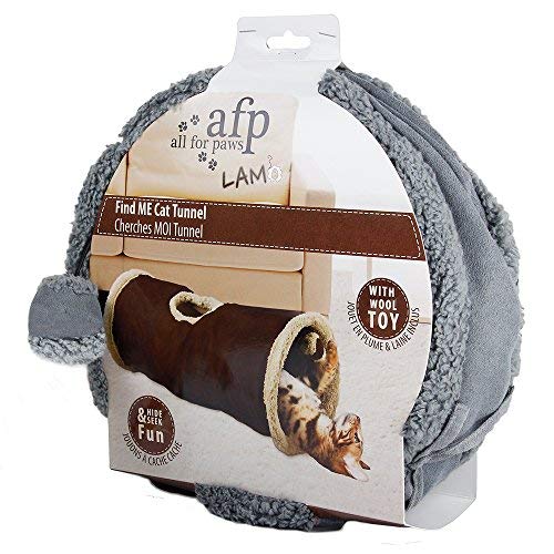 ALL FOR PAWS Collapsible Cat Tunnel Crinkle Cat Toys Play Tunnel Tube Lambswool - PawsPlanet Australia