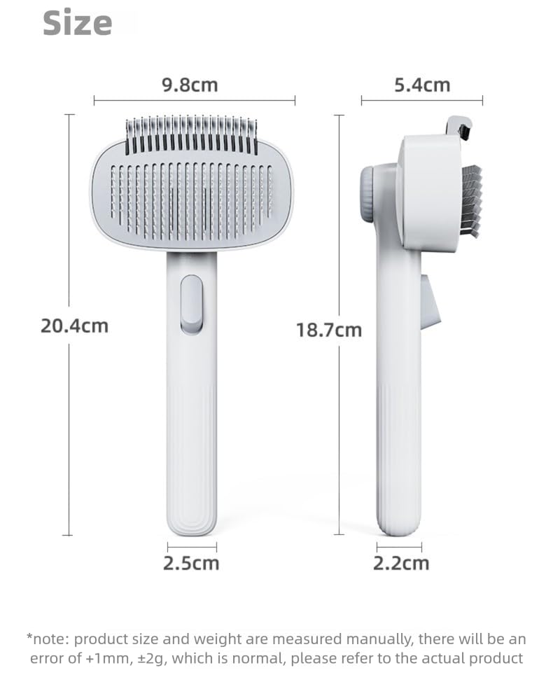 Adjustable Comb for Cats & Dogs: 2-in-1 Deshedding Brush with Hair Removal Board, Dematting Tool for Long/Short Hair - Undercoat Rake & Smooth Grooming Comb - PawsPlanet Australia