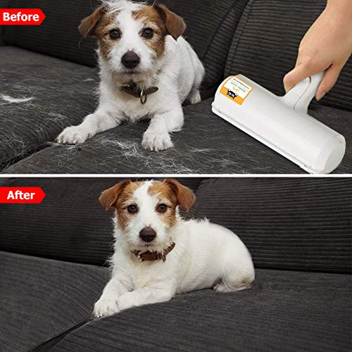 Nado Care Pet Hair Remover Roller - Lint Roller for pet Hair - Self Cleaning Dog & Cat Hair Remover - Remove Dog, Cat Hair from Furniture, Carpets, Bedding, Clothing and More. White - PawsPlanet Australia