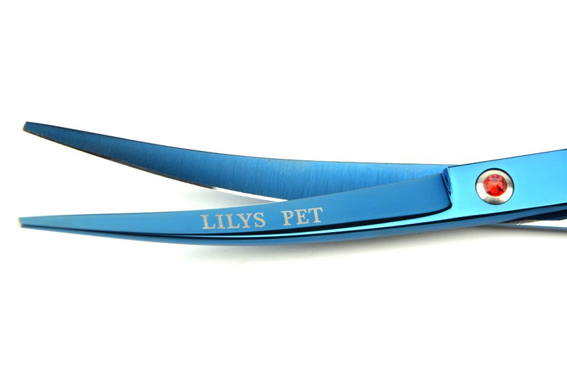 LILYS PET 8.0" Professional PET Grooming scissors Kit,CoatedTitanium,Sharp and Strong Stainless Steel Blade for Dogs Cats Hair Cutting,3 Pieces of Scissors with a Comb and a Case (Blue) - PawsPlanet Australia