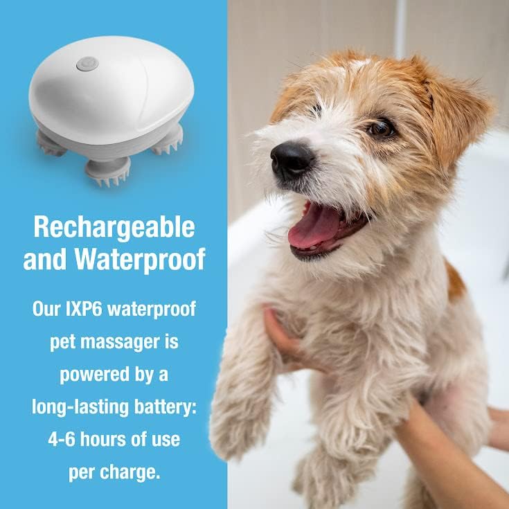 Handheld Pet Massager for Dogs and Cats by Tilcare - Electric Massage Tool - Head and Back Scratcher for Relieving Tension with Four Rotating Massage Heads - PawsPlanet Australia