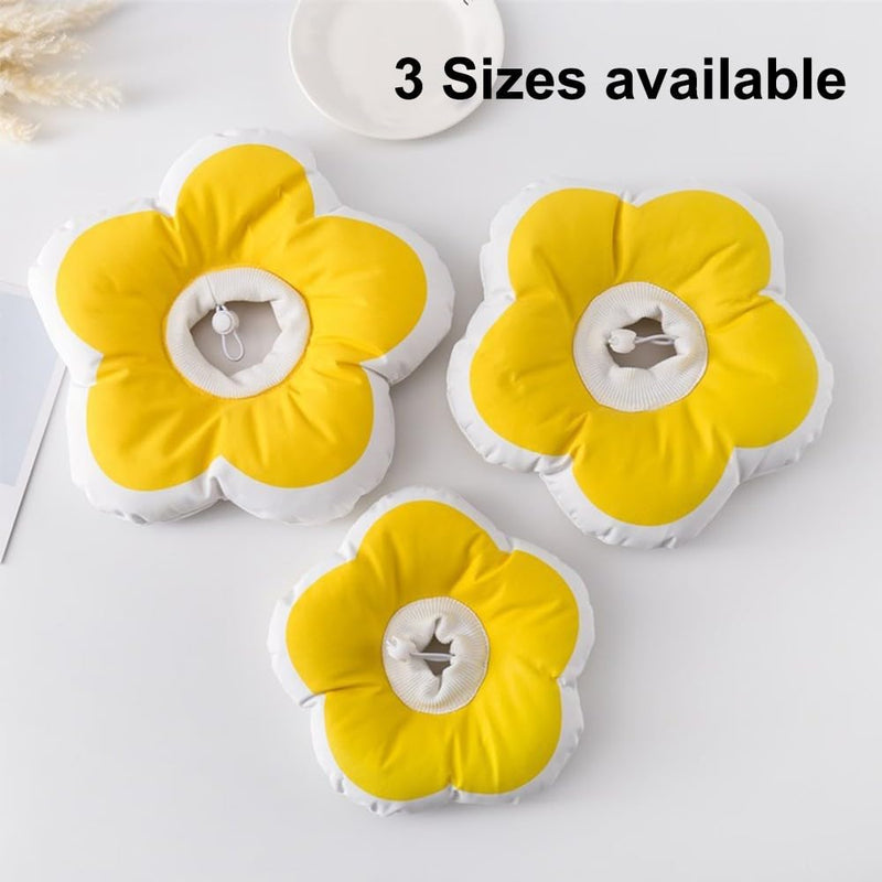 Cat Recovery Collar, Cute Waterproof Cat Neck Collar Anti Licking Elizabethan Collar for Cat Dog Surgery Bathing Trimming Yellow 11cm-23cm/4.3"-9.0" - PawsPlanet Australia