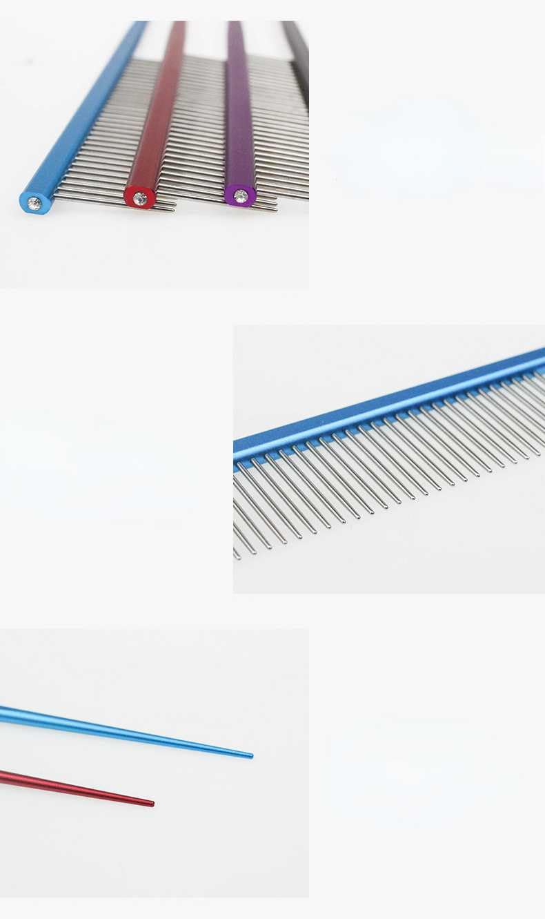 Pet Grooming Comb Rat Tail Comb Cat Hair Trimmer Combs Dog Hairstyle Comb Float Hair Removal Dematting for Cat Dogs Cat Comb Dog Comb Rounded Ends Pet Hair Comb for Home Grooming (One Size,Purple 1) One Size Purple 1 - PawsPlanet Australia