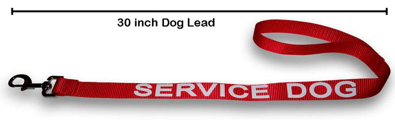 Doggie Stylz Official Service Dog in Training Vest Harness Bundle Kit. Includes Set of Service Dog + Service Dog in Training Removable Reflective Patches + 30 inch Lead + 2 ID Dog Tags Girth 19-25" Red - PawsPlanet Australia