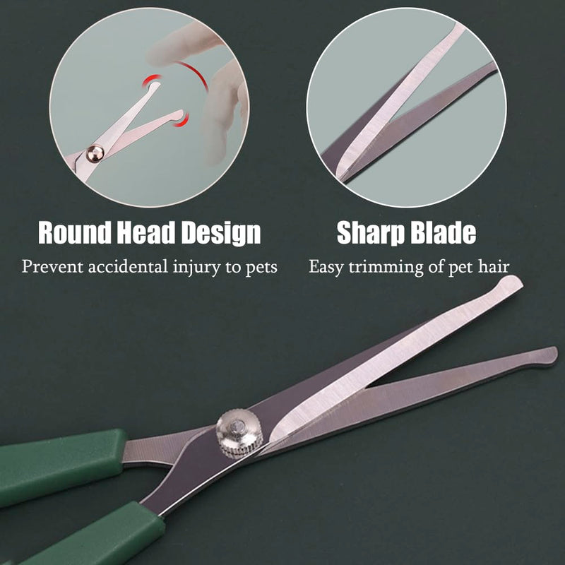 2 PCS Dog Grooming Scissors Professional Pet Grooming Shears 2 Sizes Dog Eye Cutting Scissors with Safety Round Tip Home Pets Grooming Tool for Dogs Cats Small Animals - PawsPlanet Australia