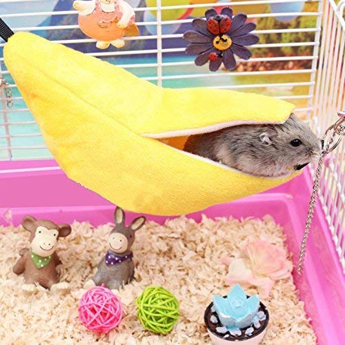 Banana Hamster Hammock Soft Bed Small Pet House Animals Hamster Hanging House Cage Nest for Guinea Pig Rat Chinchilla Hedgehog Rat Small Bird Pet