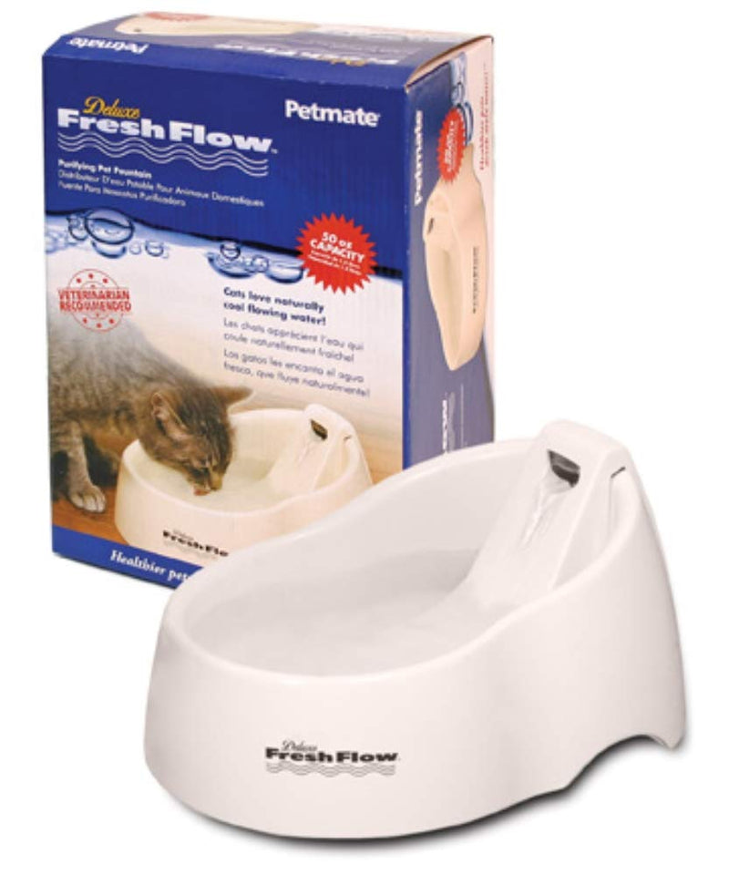 Petmate Deluxe Fresh Flow Cat, Bleached Linen, 50 Oz, 1 Count (Pack of 1) Small - PawsPlanet Australia