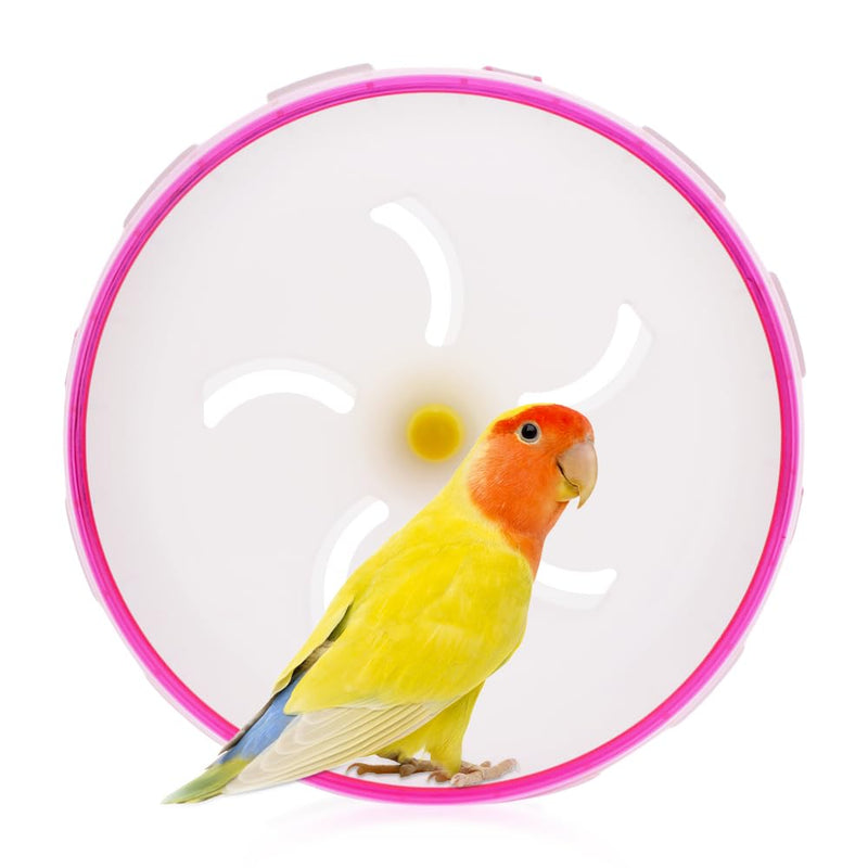 Bird Silent Wheel Toy Parrot Large Exercise Wheel Small Animal Intelligence Toy Creative Quiet Spinner Running Wheel (Red)