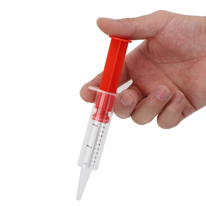 Yinhing pet medication applicator for cats and dogs. Uses a needle for liquid medications. Comfortable handle with dose control for easy pet medication feeding.