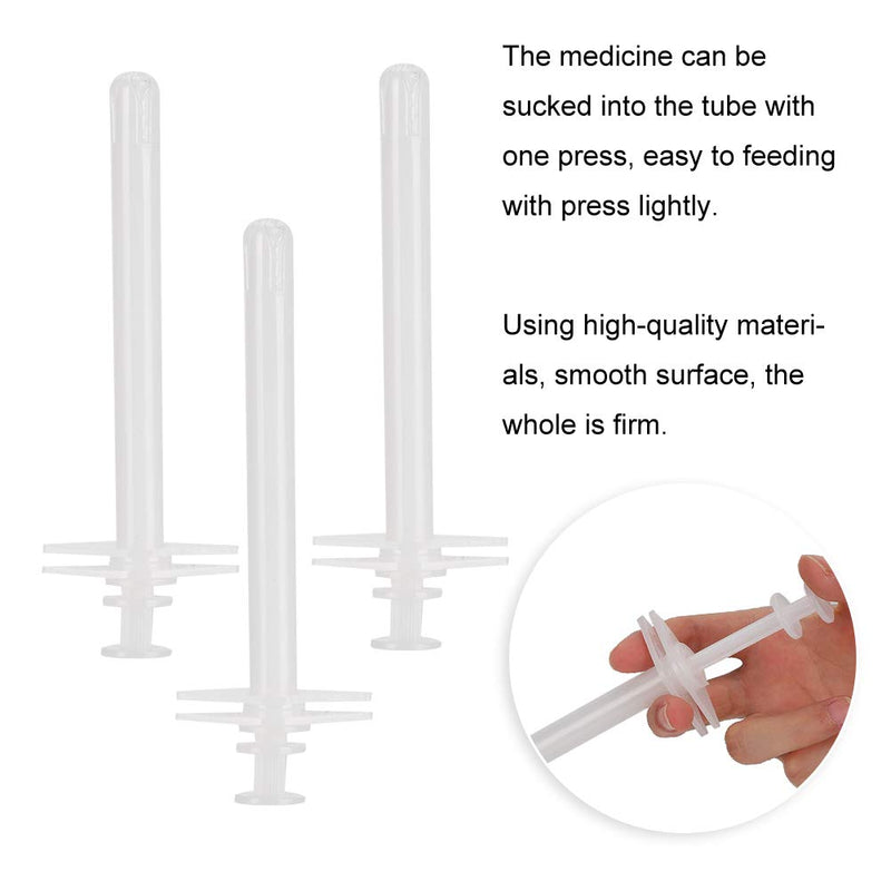 Naroote Pet Medicine Dispenser, Practical Tool for Feeding Small Dogs and Cats, 3-Piece Set, Easy to Use, 14.9 x 5.1 x 1.5 cm, Plastic