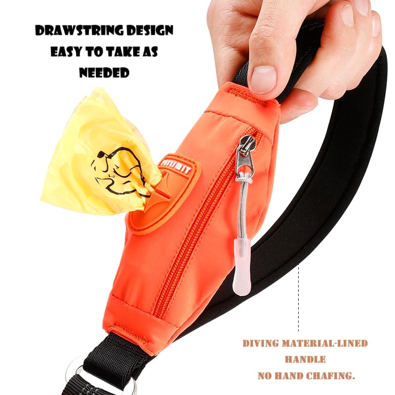 Upgraded Heavy Duty Bungee Dog Leash with Poop Bag Holder – Shock Absorbing Reflective Leash with Durable Nylon, Padded Handle & Alloy Clasp for All Dog Breeds, Retractable 3.8FT~5.8FT(Gradient Blue) Gradient Blue - PawsPlanet Australia
