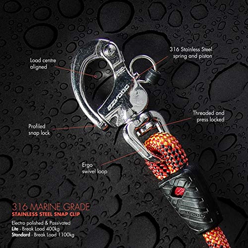 EZYDOG Marine Training Slip Dog Lead | 1.7m, Climbing Rope, All-In-One, One-Size-Fits-All, Silicon Waste Bag Keeper,Easy to Slip On, No Harness or Collar Needed, Sailing Snap Clip, (Regular, Black) Regular