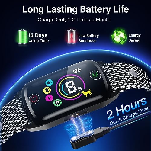 2024New Dog Bark Collar, Coolait Bark Collar for Large Medium Dogs,Rechargeable Anti Bark Collars Smart Shock Barking Collar with 8 Adjustable Sensitivity & 4 Stopping Barking Training Modes 2 Pack BLACK - PawsPlanet Australia