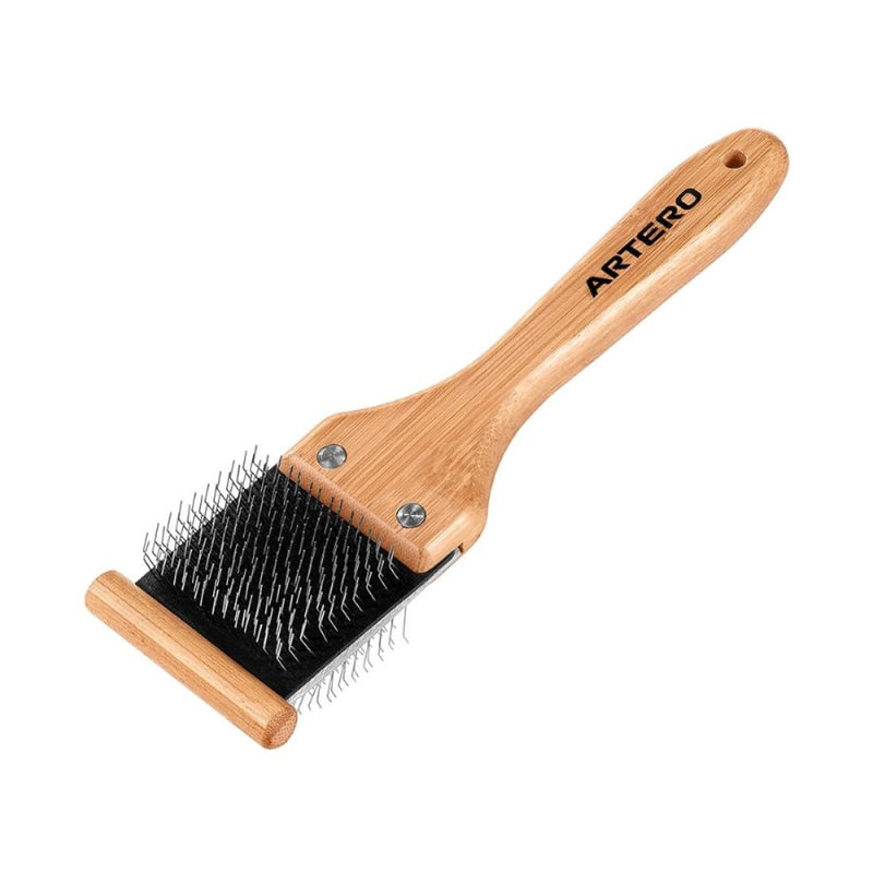 Artero Bella. Double Flexible Slicker – Professional Grooming Brush for Dogs and Cats – Flexible, Comfortable, Removes Tangles and Loose Hair Easily M - Nature Collection - PawsPlanet Australia