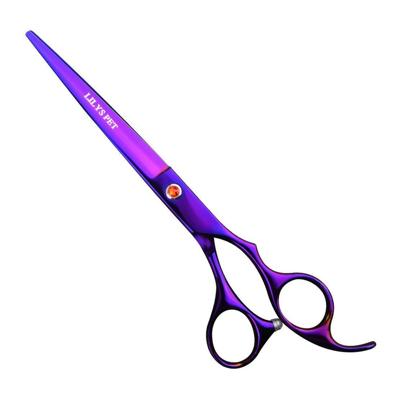 LILYS PET Professional PET Grooming Scissors Kit,Coated Titanium,Sharp and Strong Stainless Steel Blade for Dogs Cats Hair Cutting,3 Pieces of Scissors with a Comb and a Case (7.0 inches, Purple) 7.0 inches - PawsPlanet Australia