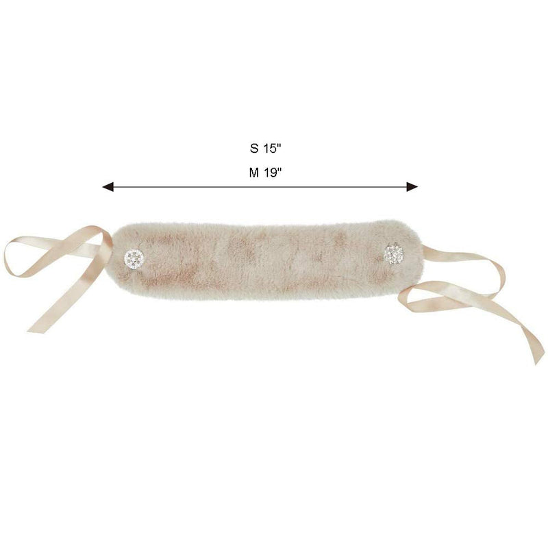 Blueberry Pet Soft & Comfy Peachy Beige Faux Fur Dog Scarf with Princess-Like Diamonds, Medium Medium (Pack of 1)