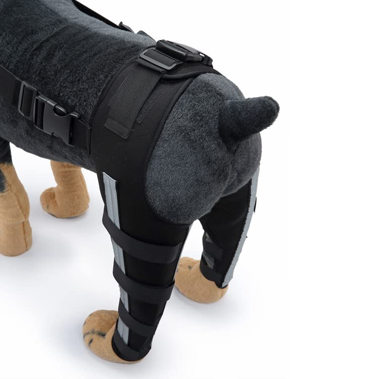 LKJYBG FQZPE_QESNX Support Dog Adjustable Shoulder Cover arthriti pet Large Gear Rear Joint Help Torn acl Double Strap Knee Brace, Small, Hj40 Hind Legs Black
