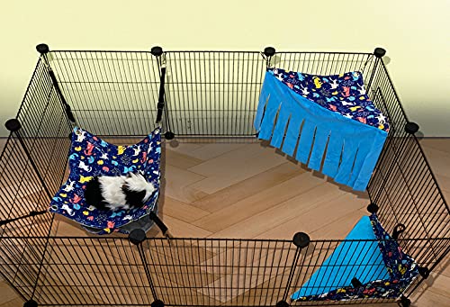 FULUE Guinea Pig Corner Hideout Hammock and Bed,Ferret Corner Hammock and Bed Cave Cozy for Guinea Pig Ferret Chinchilla Rats for Playpen C&C Cage Midwes Cage Blue - PawsPlanet Australia