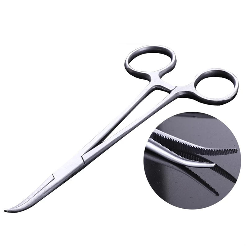 WUWYOUWL Hemostat Forceps, Stainless Steel Dog Cat Pet Scissors Ear Hair Clamp Fishing Scissors Tools (18cm Bent)
