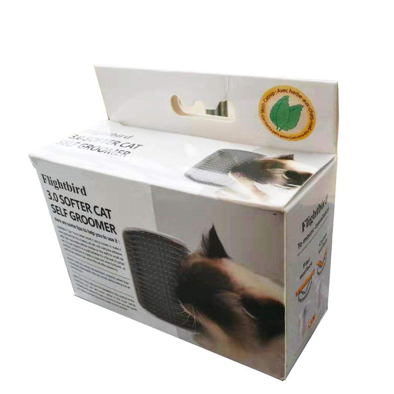 3.0 Softer Cat Self Groomer with Catnip, Dog Cat Corner Groomer,Wall Corner Scratcher Comb,Grooming Massage Brush, Perfect Scratch Massager Tool for Long & Short Fur Kitten/Puppy (1 Pack) 3.0 Softer Grey (1 Pack)